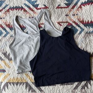 Pact Gray and Black Tank Tops